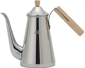 Kalita 901369522027 Carita Tsubamesanjo Coffee Pot Stainless Steel Wooden Handle 23.7 Fl