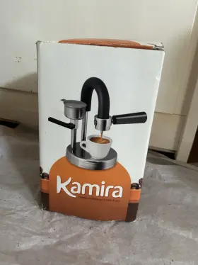 B01e19ajdq Kamira Moka Express Stovetop Espresso Maker Silver/black Aluminum 2-cup With Box