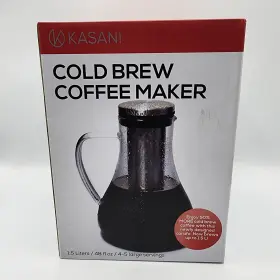 X001727rkr Kasani Cold Brew Coffee/tea Maker 1.5l/48oz New Open Box