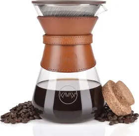 Kavako 313036022039 Pour Over Coffee Maker Set With Double-layer Stainless Steel Filter Drip