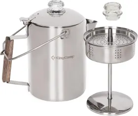 Ka2534 Kingcamp Silver-uskpr Percolator Coffee Pot Campfire Boiler Silver-9 Cup