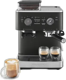 Kes6551bk Kitchenaid Semi Automatic Espresso Machine With Burr Grinder Cast Iron Black