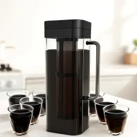 Kitchenprima 313044635672 Slimfit 64oz Cold Brew Coffee Maker Leakproof And Fits For Fridge Door Ergonom