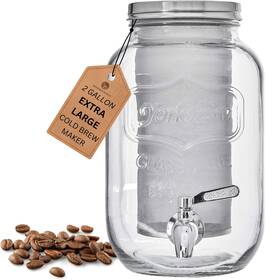 Kitchentoolz 739312948914 2-gallon Cold Brew Coffee Maker Commercial Size Extra Large Glass Dispenser