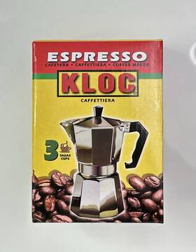 Kloc 30885 Aluminum Stovetop Espresso Maker 3 Cups Coffee Pot
