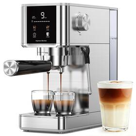 Kndko Cm5432f-ul 3 In 1 Compact Coffee Maker With Milk Frother 20 Bar Stainless Steel Co