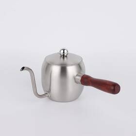 Kofitee 060790710027 Gooseneck Pour Over Coffee Kettle With Wooden Handle Stovetop Turkish Greek