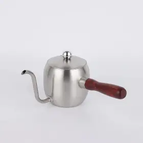 Kofitee 060790710027 Gooseneck Pour Over Coffee Kettle With Wooden Handle Stovetop Turkish Greek