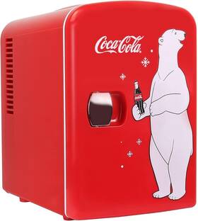 Koolatron 059586604317 Coca-cola Compact Personal Travel Mini Fridge For Snacks Lunch Drinks Red