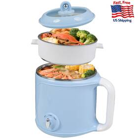 Ksalinameslon B0dzvh4156 Hot Pot Electric With Steamer 2.0 L Ramen Cooker Mini Portable