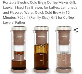 Laekerrt Uc002 Wireless Electric Instant Cold Brew Coffee Maker 15 Mins Tea Diffuser
