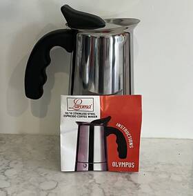 Laroma 741393114645 Olympus 18/10 Stainless Steel Espresso Coffee Maker 6 Cup Moka Pot