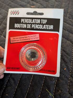 Lehmans 100053836 Percolator Top Knobs Clear Glass
