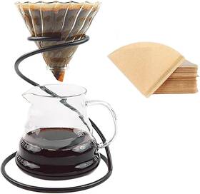 Leijoco Cms-2 Pour Over Coffee Maker Set Includes Glass Dripper Metal Stand