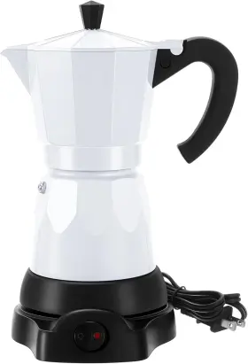 Lemosae 726084794283 Coffee Pot 6 Cup Electric Espresso Maker Italian Moka 300ml Portabl