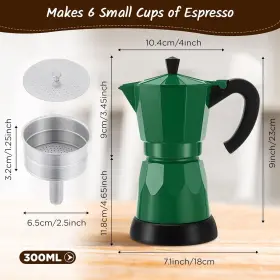 Lemosae 800689613153 Coffeepot 6 Cup Electric Espresso Coffee Maker Italian Moka 300ml Portable