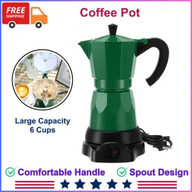 Jnu-lemosae-0675 Lemosae Coffee Pot 6cup Electric Espresso Maker Italian Moka 300ml Portable