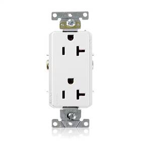 Leviton 726084114395 Decora Plus 20 Amp 125 V Industrial Grade Duplex Outlet/receptacle White 1-pac