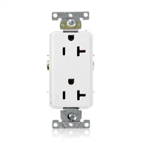 1-pac Leviton 726084114395 Decora Plus 20 Amp 125 V Industrial Grade Duplex Outlet/receptacle White