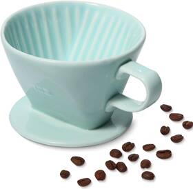 Lhuksgf 445021818853 Pour Over Ceramic - Coffee Dripper Maker With 3 Holes Flat Bottom