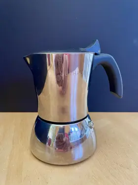 Luxhaus 313031418455 Stovetop Espresso Maker - 3 Cup Moka Pot Coffee 100% Stainless S