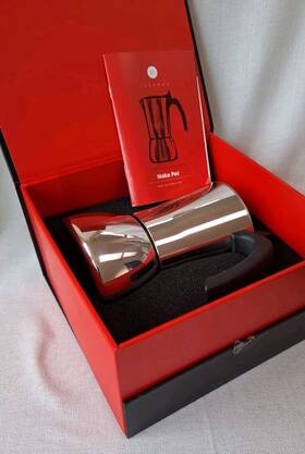Luxhaus X0022ejwod Stovetop Espresso Maker -6 Cup Moka Pot Coffee 100% Stainless