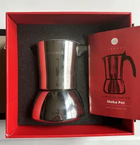 X0022gx30p Luxhaus Stovetop 3-cup Stainless Steel Moka Pot Espresso Coffee Maker In Box Euc