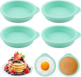 Lvoertuig 22378971 4pcs Air Fryer Egg Mold 4 Inch Silicone Molds Bites 4inch Green