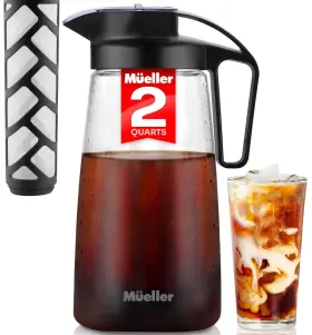 M Ellerhome 060554567775 Mueller Cold Brew Coffee Maker 2-quart Heavy-duty Tritan Pitcher Iced