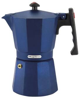 Magefesa 810576030161 Colombia Blue Stovetop Espresso Moka Pot 6-cup/10 Oz Italian Coffee Maker For