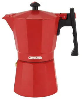 Magefesa 810576030529 Colombia Red Stovetop Espresso Moka Pot 6-cup/10 Oz Italian Coffee Maker For