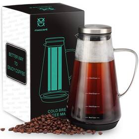 Magicaf 604348350188 Cold Brew Coffee Maker - Tea Infuser With Spout Tight Iced Brewing Glass Cara