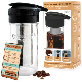 Masontops 829188002213 Cold Brew Makers Kit - Deluxe Iced Coffee Maker With Glass Pitcher