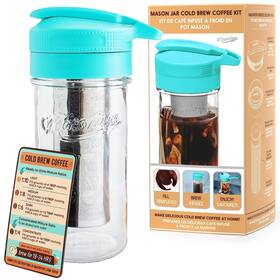 Masontops 829188002220 Cold Brew Makers Kit - Deluxe Iced Coffee Maker With Glass Pitcher And Stainles