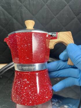 Master Class 384613543240 Red Moka Pot Preserves Flavors Coffee For Home 5r