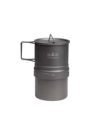 Maxi 860009721500 Titanium Moka Pot - Premium Coffee Maker For Camping Experience Outdoor Bari