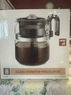 Medelco 039206724441 Cafe Brew Stovetop Coffee Percolator .8cup
