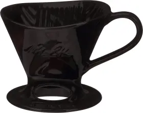 Melitta 313040914900 1 Cup Porcelain Pour-over Cone Coffeemaker Glossy Black