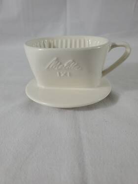 Melitta Sf-t1 1 Pottery Coffee Pour Over - 1x1 White 1-2 Cups Euc -free Shipping