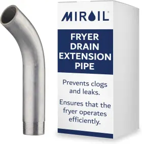 Spout-20241 Miroil 1.25 Inch Oil Fryer Drain Spout Deep Curve Out Pipe Fitting Extension