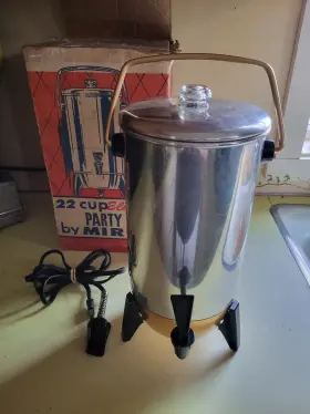 B-9292-75 Mirro Vintage Party Perk 22 Cup Electric Coffee Percolator Beverage Dispenser