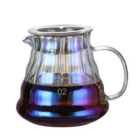 Misetto 975331798107 Iridescence Glass Coffee Server Colorful Standard Carafe For Po