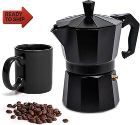 Mixpresso 313104563587 Aluminum Moka Stove Coffee Maker With A Mug Pot Fo