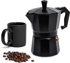 Mixpresso 445044172116 Aluminum Moka Stove Coffee Maker With Mug Pot Make