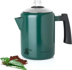 Mixpresso 711181110043 Green Stainless Steel Coffee Percolator Stovetop 37oz Classic Percola