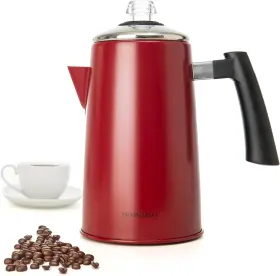 Cpltr-12rd Mixpresso Red Stainless Steel Coffee Percolator Stovetop 52 Oz Classic Percolat