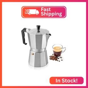 Mixpresso Mpal-6 6 Cup Moka Pot Cuban Coffee Maker For Gas Electric Stove To