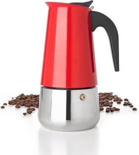 Mixpresso Stprc-9red Red 9 Cup Greca Stovetop Espresso Pot 450ml/15oz Moka With Coffee