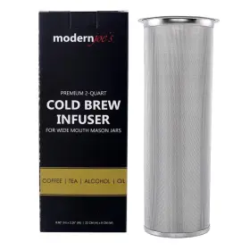 Modernjoes 628110864024 Premium Infuser Cold Brew Coffee Maker For 2 Quart Wide Mouth Mason Jars. Col