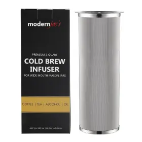 Modernjoes 628110864147 Premium Infuser Cold Brew Coffee Maker For 2 Quart Wide Mouth Mason Jars. Col